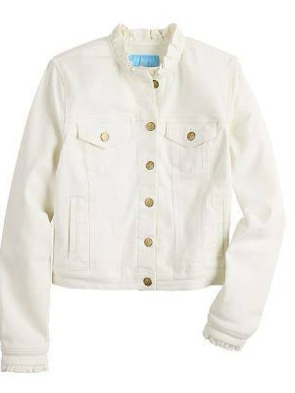 Draper James RSVP Classic White Gold Button-Front Denim Jacket